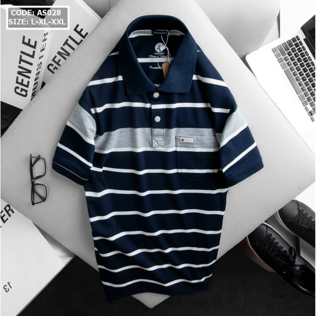 Áo Polo nam cổ bẻ phối có túi trung niên vải cá sấu Cotton xuất xịn,chuẩn form,sang trọng-lịch lãm -POLO NAM | BigBuy360 - bigbuy360.vn