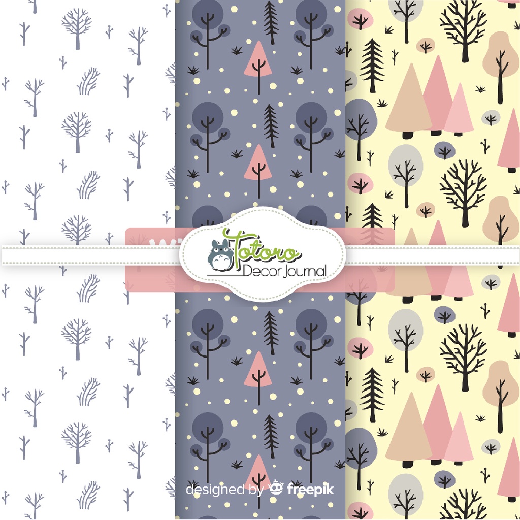 Sét 6 tờ giấy gói hàng gói quà bọc vở họa tiết winter