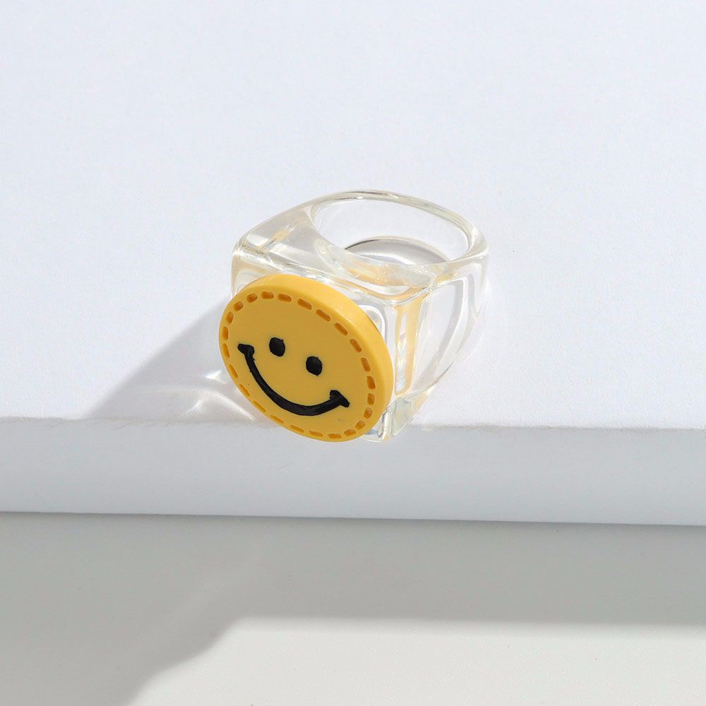 Nhẫn Đeo Ngón Tay Trong Suốt Hình Vuông / Chữ Nhật 2021 Phong Cách Hàn Quốc Ngọt Ngào Thời Trang Cho Nữ