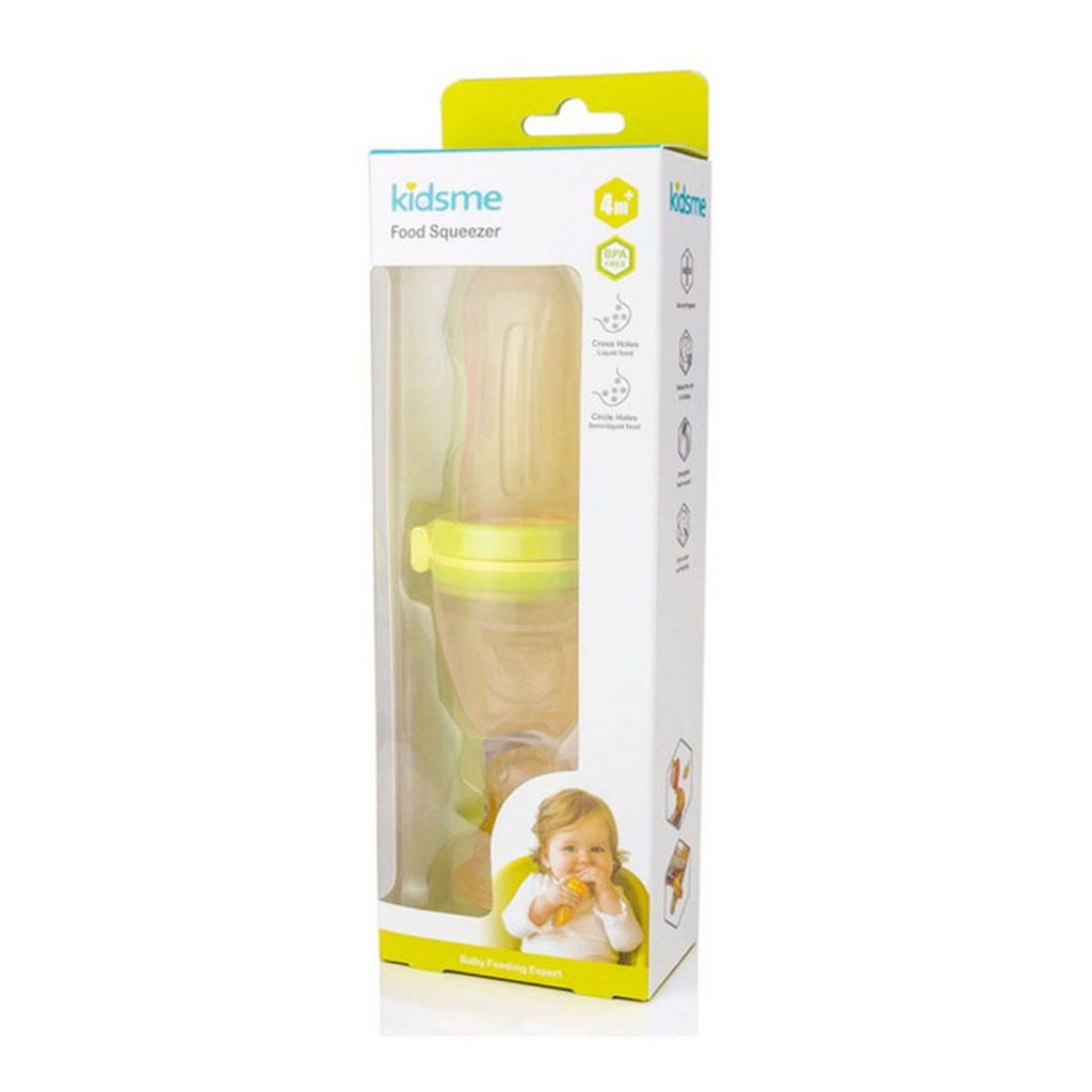 [Ăn Dặm Chủ Động] Bộ Túi Nhai và Bình Bóp Ăn Dặm Silicone Chống Hóc Kidsme Cho Bé 4M+ Anh Quốc Kèm Dây Đeo Giữ Túi Nhai