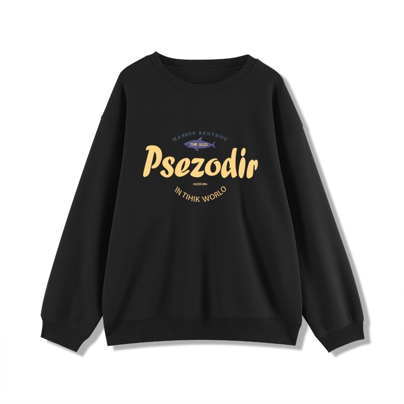 Áo sweater Nữ Dáng Rộng Màu Đen Phong Cách retro