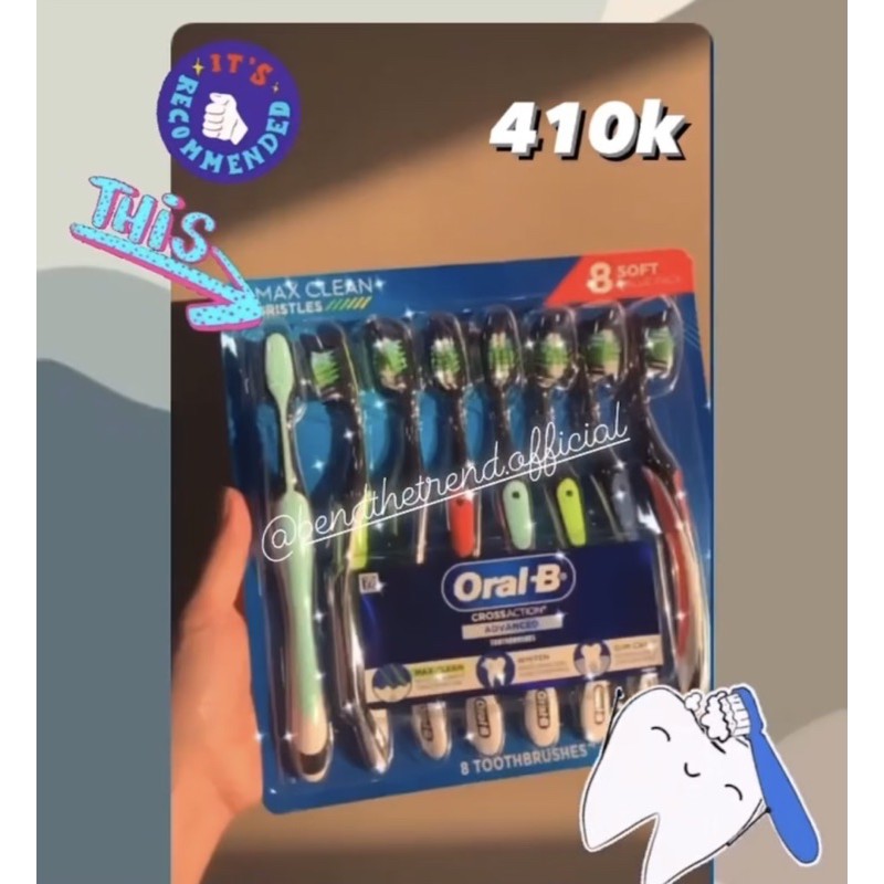 [AUTH-ĐỦ BILL] SET 8 BÀN CHẢI ĐÁNH RĂNG ORAL-B CROSSOVER ADVANCED