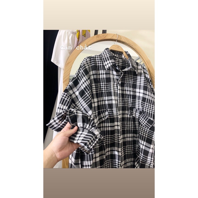 ÁO SOMI VINTAGE HÀN QUỐC  ÁO SOMI DÀY TAY KẺ CARO