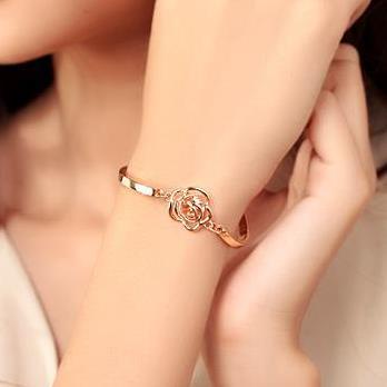 Vòng tay đính đá zircon hình hoa hồng thời trang cao cấp