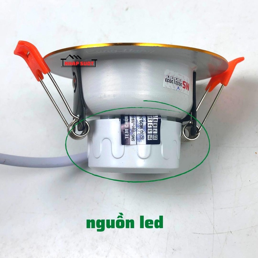 Đèn LED Âm Trần Rạng Đông, Đèn Downlight Đổi 3 Chế Độ Màu, Lỗ Khoét 60, Công Suất 3w - DAT10L ĐM 60/3W