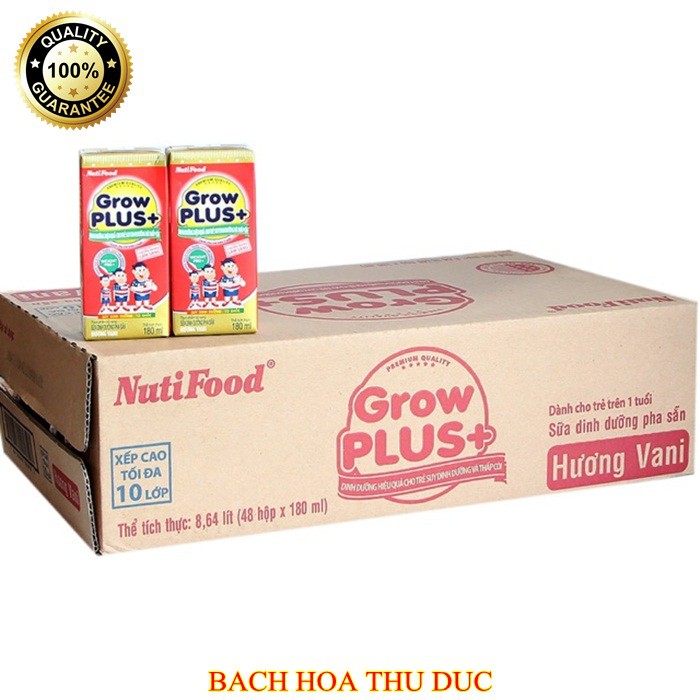 SỮA DINH DƯỠNG NUTIFOOD GROW PLUS ĐỎ 180ML THÙNG 48 HỘP