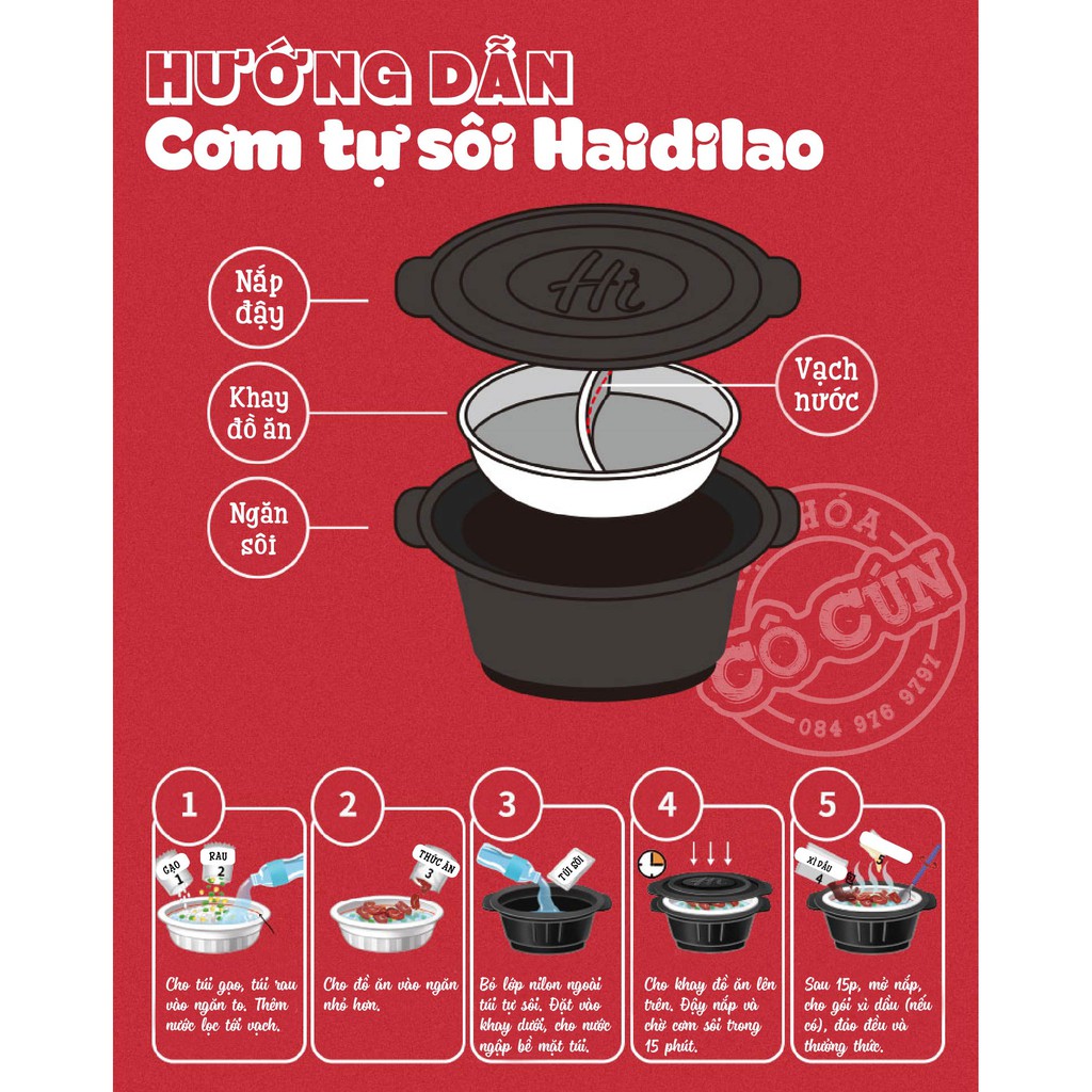 Cơm tự sôi Haidilao -  Tặng kèm đồ ăn vặt, Thơm ngon, dễ chế biến chỉ trong 15 phút