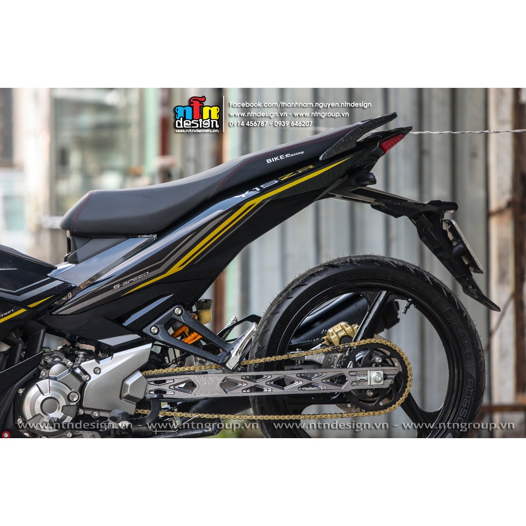 Tem rời exciter 150 đen chỉ xám vàng 715zr , tem 3 lớp cao cấp bao bày màu