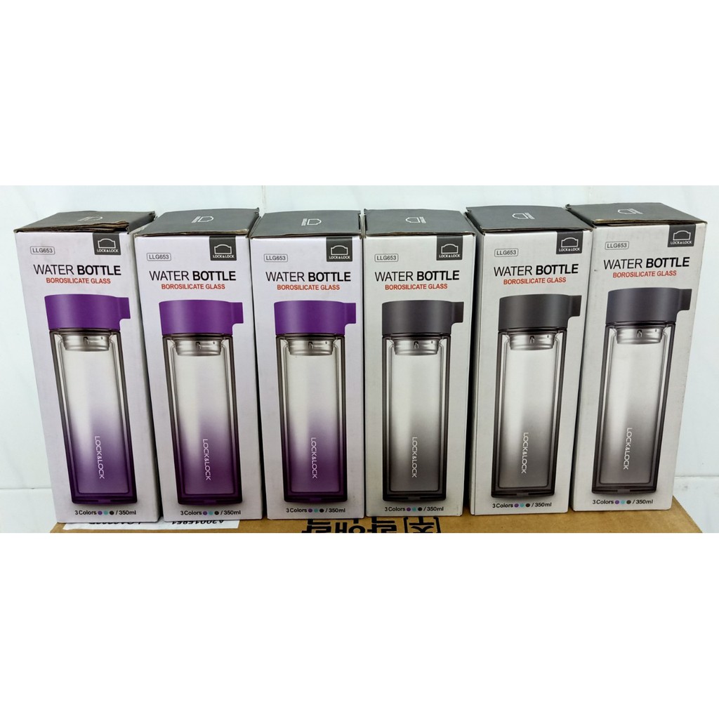 Bình Nước Thủy Tinh Lock&Lock Crystal LLG653 350ml (CHỈ CÒN MÀU TÍM)