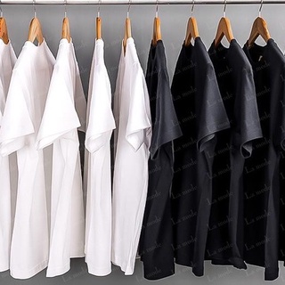 Áo Thun Trơn Đen Trắng Unisex Basic Vải Cotton Thời Trang Cho Nam Nữ - La mode
