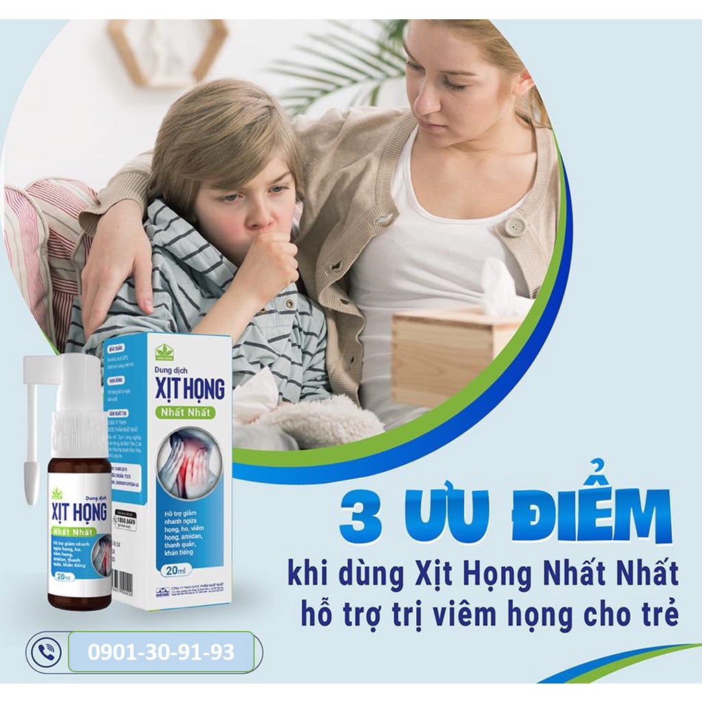 Dung dịch Xịt Họng Nhất Nhất (Lọ 20ml) [betadine, mouth spray, xịt họng thảo dược]