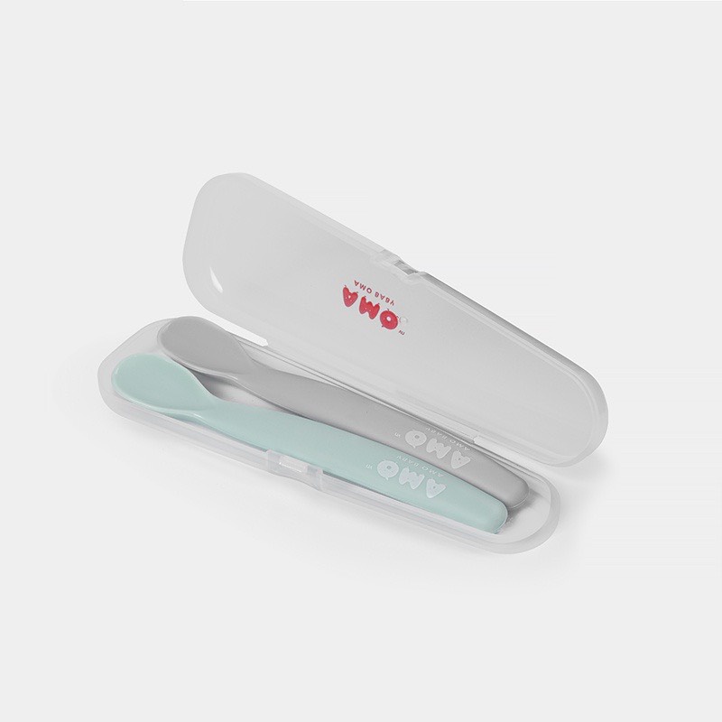 CÓ BÁN LẺ - THÌA ĂN DẶM SILICON AMO BABY CAO CẤP