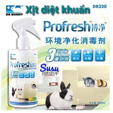 Xịt khử mùi nước tiểu, diệt khuẩn vệ sinh chuồng thú cưng 300ml - Dr.Bunny