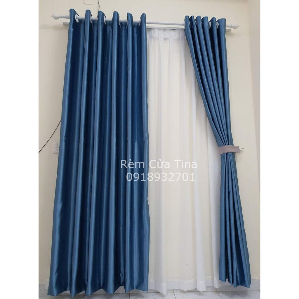 Rèm cửa chính, rèm cửa đi, chống nắng cao cấp, màu xanh dương đậm giá rẻ TN-003