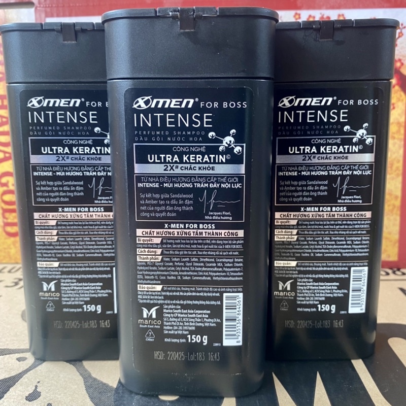 Dầu gội nước hoa X-Men For Boss Intense - Mùi hương trầm đầy nội lực 150g