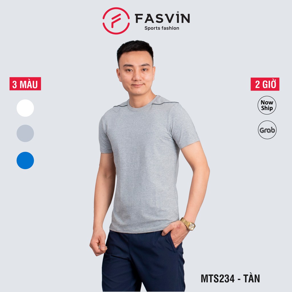 Áo thun nam cổ tròn Fasvin TS20234.HN vải cotton mềm mịn thoáng mát không bai không xù, bền màu | BigBuy360 - bigbuy360.vn
