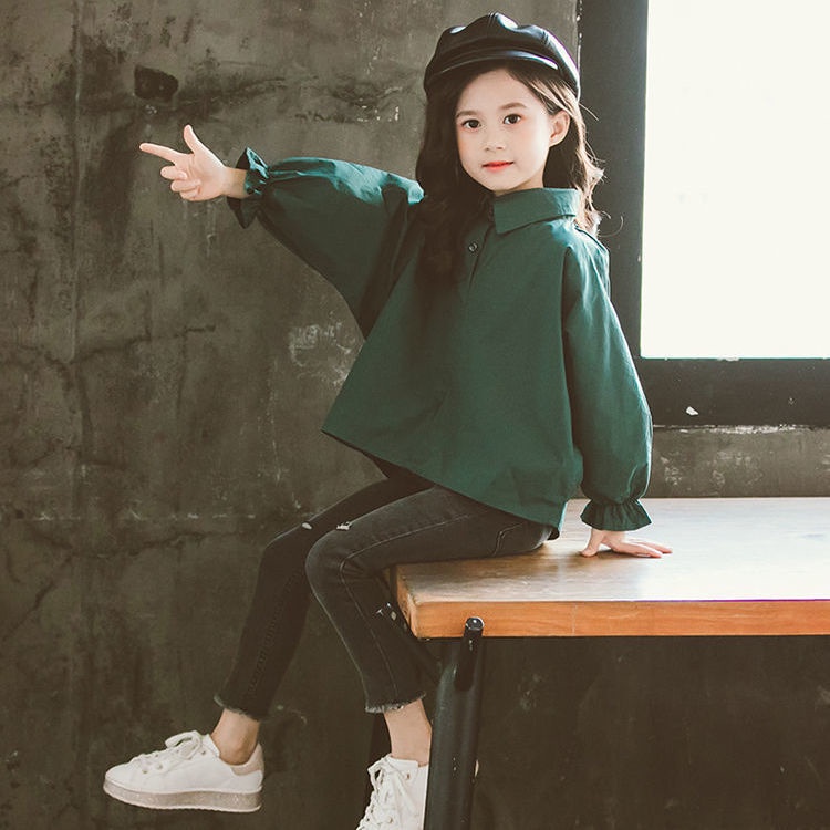 Áo Sơ Mi Thời Trang Xuân Thu Hàn Quốc Cho Bé Gái