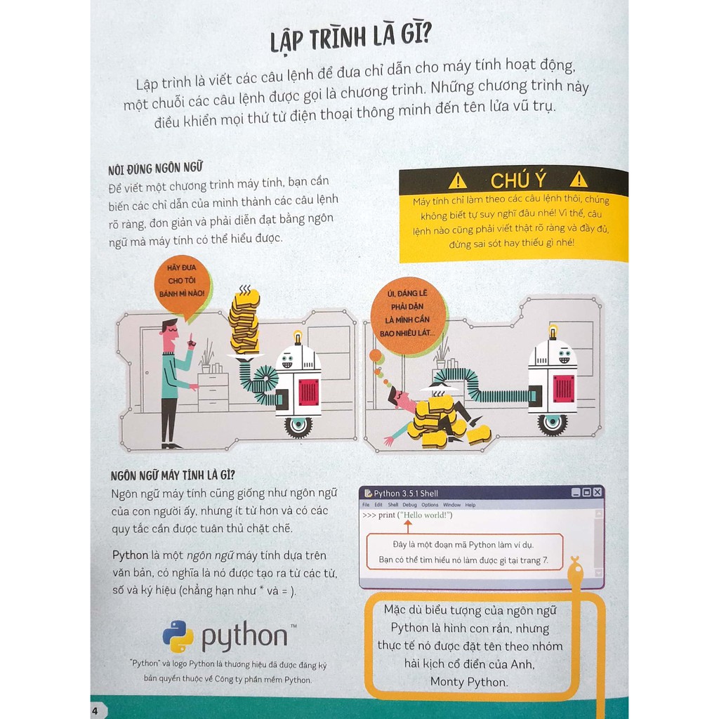 [Mã LIFEMALL995 giảm 10% đơn 99K] Sách - Tớ Học Lập Trình - Làm Quen Với PYTHON