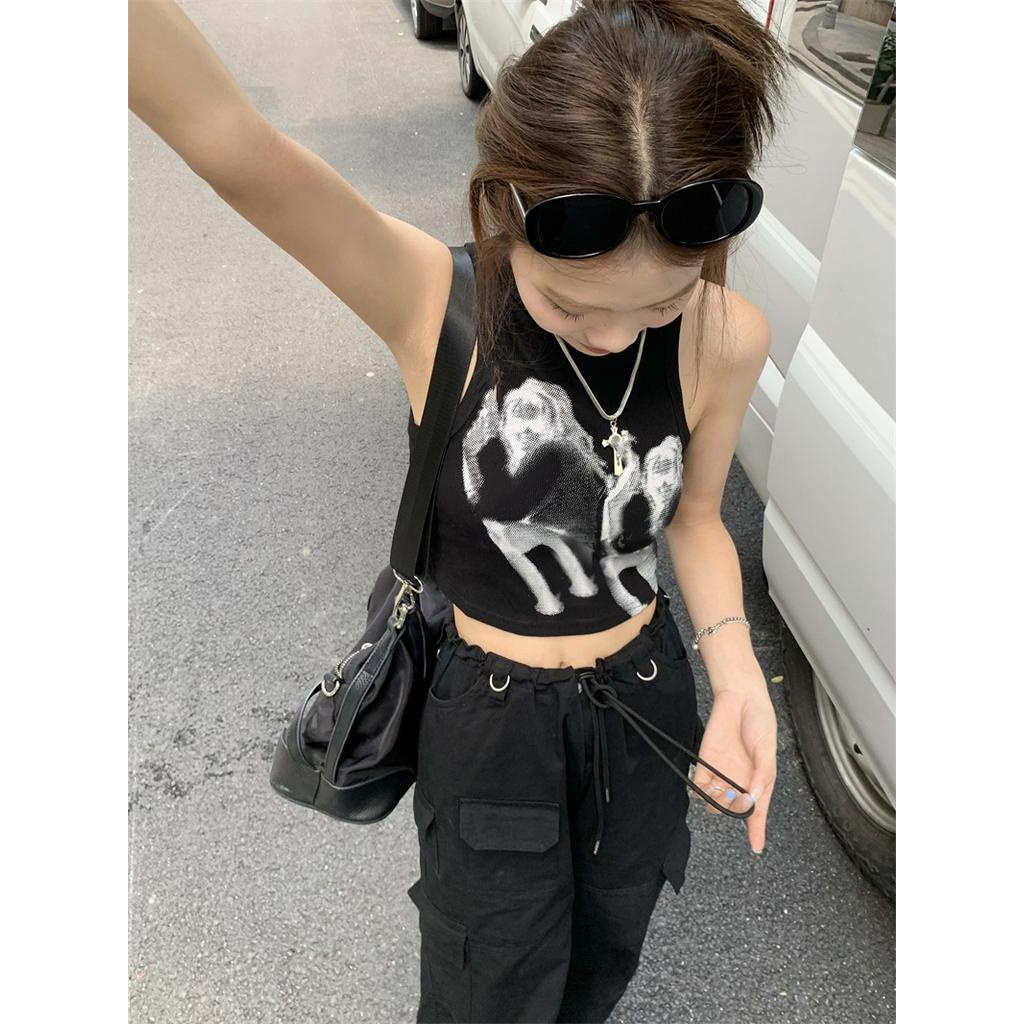 Áo Ba Lỗ Dáng Ôm In Họa Tiết Retro Mỹ 64247