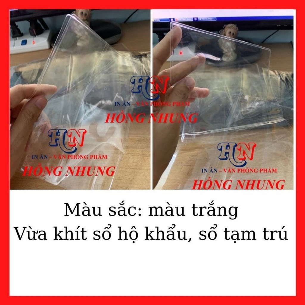 Combo 1 Túi Nhựa Bọc Hộ Khẩu + 1 Căn Cước + 1 Túi Nhựa Bọc Thẻ BHYT, Nhựa Dẻo, Dày, Trong Suốt, Có Nắp.