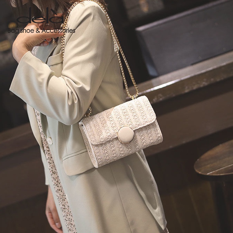 Dela Túi Đeo Vai Hình Vuông Cỡ Nhỏ Phong Cách Hàn Quốc Thời Trang Dễ Phối Đồ Cho Nữ