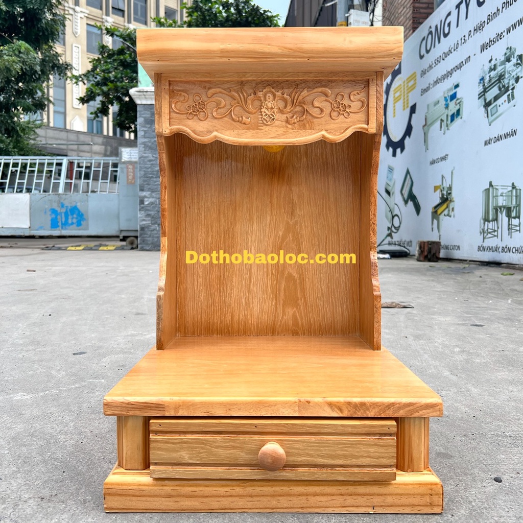 Bàn thờ thần tài ông địa gỗ Sồi ngang 35cm
