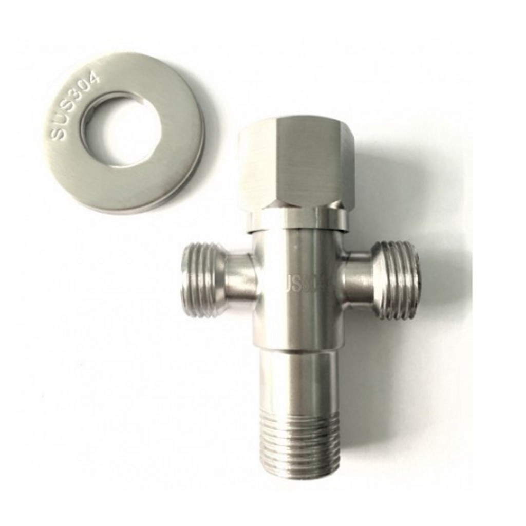 T cầu Inox SUS 304 _ Van chia giảm áp lực nước _ Van T chia giảm áp và khóa 2 đường nước