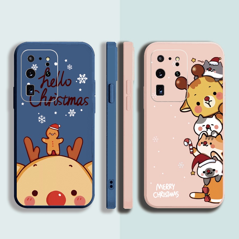 Ốp Điện Thoại Silicon Mềm Họa Tiết Giáng Sinh Cho Samsung Galaxy S21 Ultra S20 FE S10 Plus A52 A72 A32