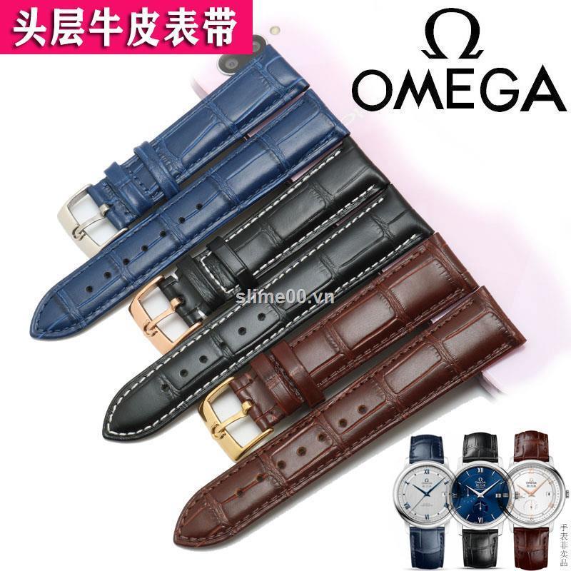 Dây đeo đồng hồ Omega bằng da họa tiết bươm bướm thời trang sang trọng cho nam