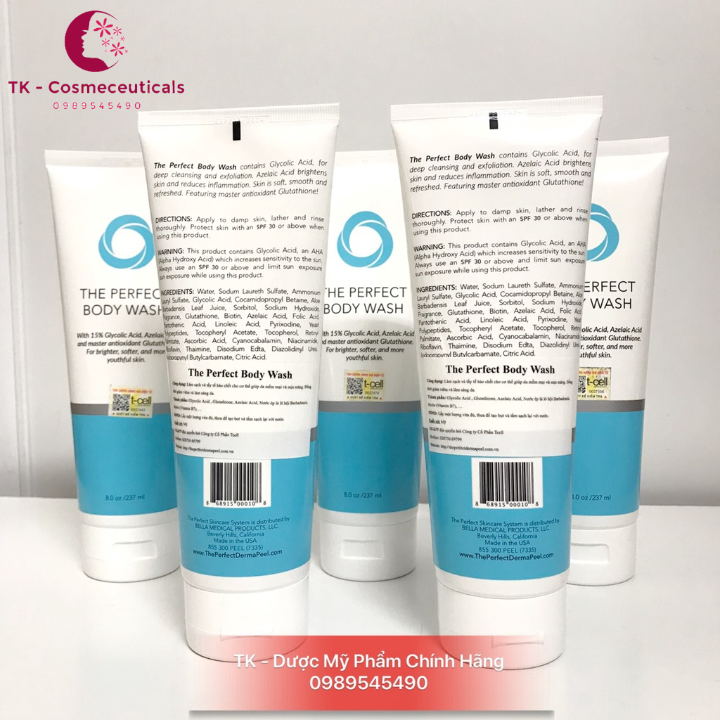 The Perfect Body Lotion / Body Wash Trắng Da Chống Già, Da Mụn, Sừng Nang Lông Hiệu Quả