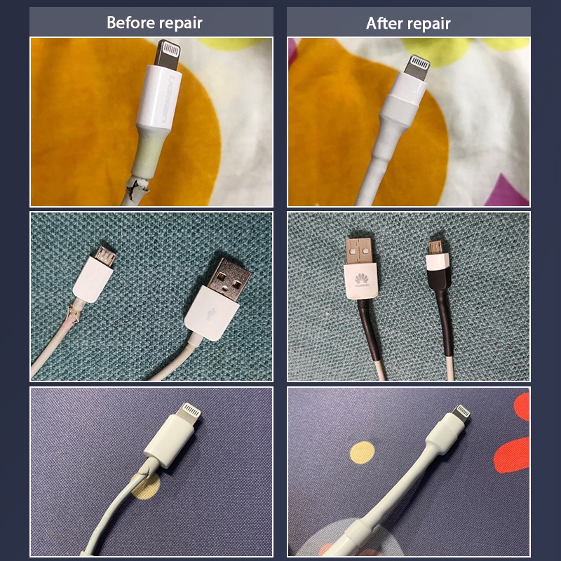 Bộ 10 Tuýp Keo Co Nhiệt Sửa Chữa Dây Cáp Sạc Điện Thoại Di Động 3: 1 Cho Android Và Iphone