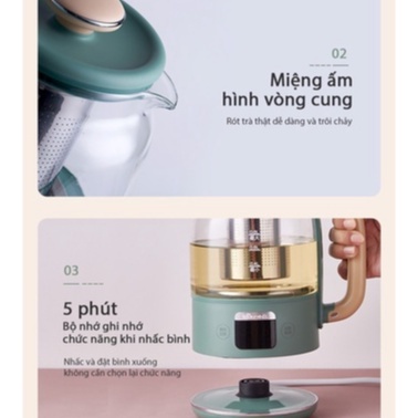Bình pha trà đa chức năng Bear YSH-C08T1 - Hàng chính hãng