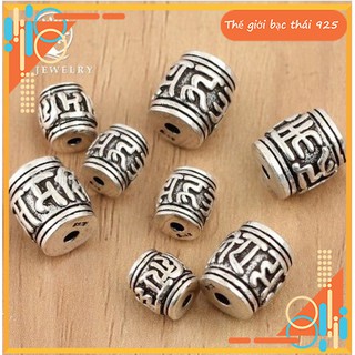 Charm bạc thái 925 - Lục tự trụ xỏ ngang