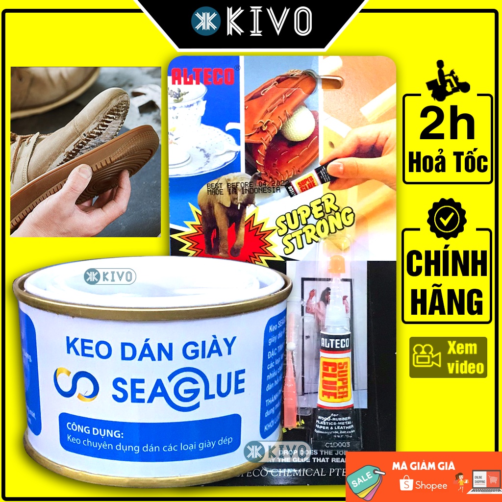 Keo Dán Giày - Keo Siêu Dính Đa Năng Sea Glue 100gr Chịu Lực , Chịu Nước Tốt, Có Khả Năng Co Giãn Đàn Hồi Tốt - Kivo