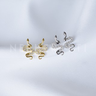 Khuyên tai bạc 925 mini - Rắn đá - Nepherteti