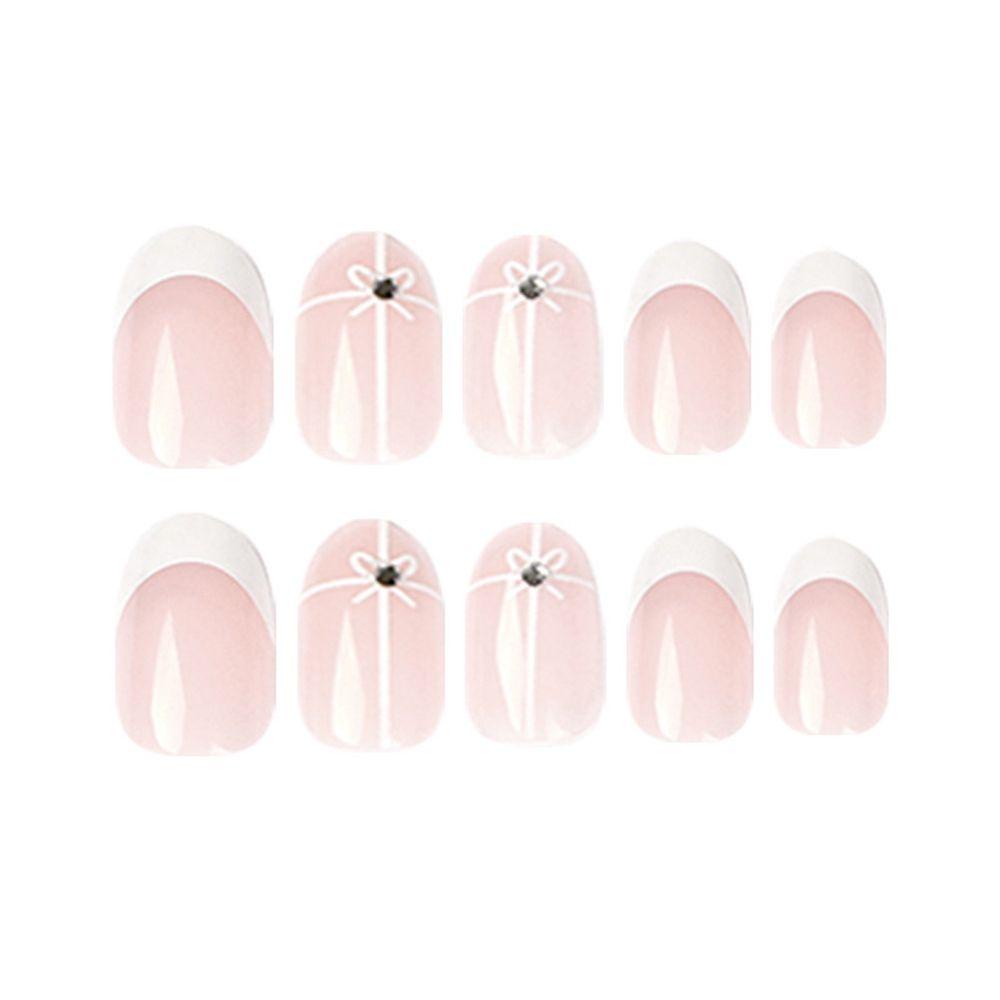 PATH Bộ 24 Móng Tay Giả Che Phủ Toàn Diện Tháo Rời Được Kiểu Pháp