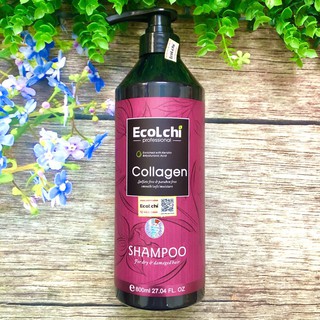 Dầu gội Ecolchi Collagen mềm mượt phục hồi chống rụng tóc 800ml