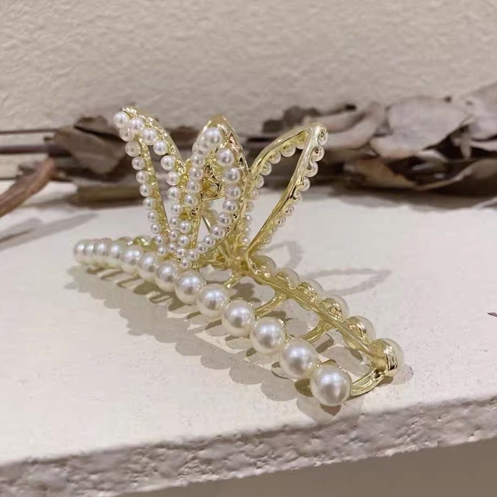 Kẹp Tóc Đính Ngọc Trai Kiểu Dáng Thời Trang