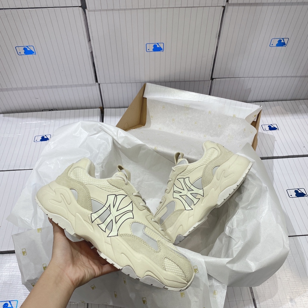 [CHÍNH HÃNG] Giày Sneaker MLB Chunky Lite - New York màu Cream (4)
