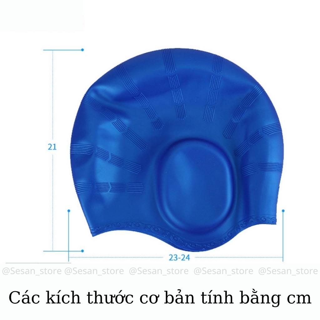 Nón Bơi, Mũ Bơi Trùm Tai Thiết Kế Thời Trang, Chất liệu Silicon Cao Cấp AROMA FHASHION