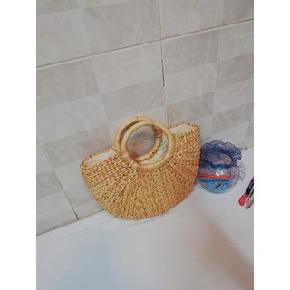 Giỏ lục bình bán nguyệt trơn
