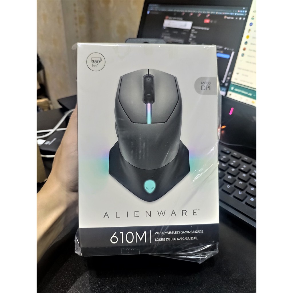 Chuột gaming, chơi game cao cấp Alienware AW610M, New seal, chính hãng, 2 màu đen-trắng