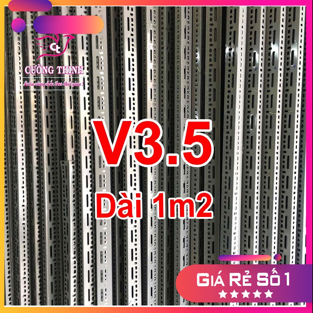 Sắt V lỗ, V3.5 Dài 120cm, Lắp kệ sắt v, Kệ sắt đa năng