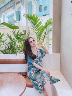 đầm suông hoạ tiết