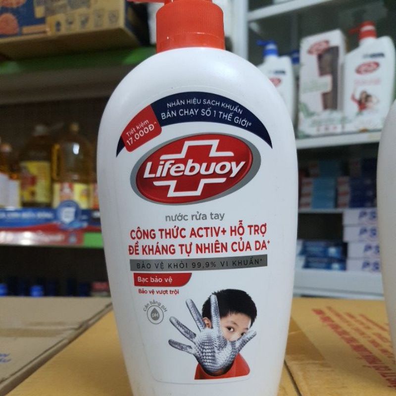 NƯỚC RỬA TAY LIFEBUOY BẠC BẢO VỆ VƯƠYJ TRỘI/ SỮA DƯỠNG ẨM MỀM MỊN TRÊN DA LOẠI 180GR VÀ 500GR