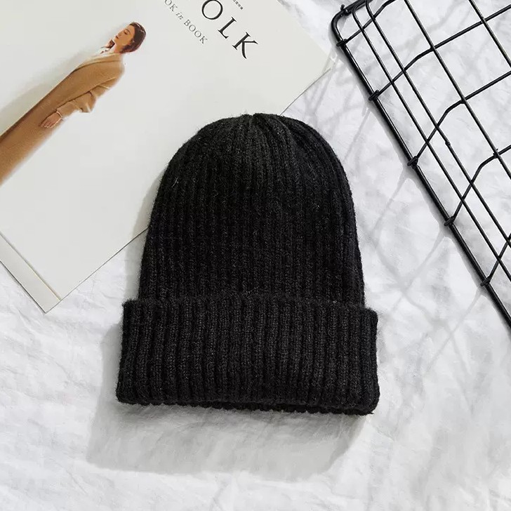 Mũ len Beanie gân trơn vintage nữ Hàn Quốc nhiều màu thời trang năng động trẻ trung Unisex