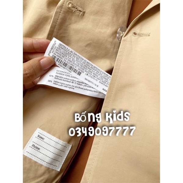 Áo TrenchCoat Bé Trai &amp; Bé Gái Be Nude ZR