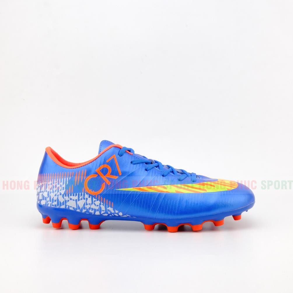 Giày đá bóng Cr7 xanh dương 2019 đinh cao sân cỏ tự nhiên hàng cao cấp