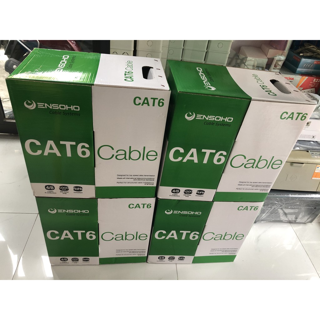 Dây cáp mạng ENSOHO CAT6E hàng chuẩn Anh Ngọc phân phối - Cuộn 305M