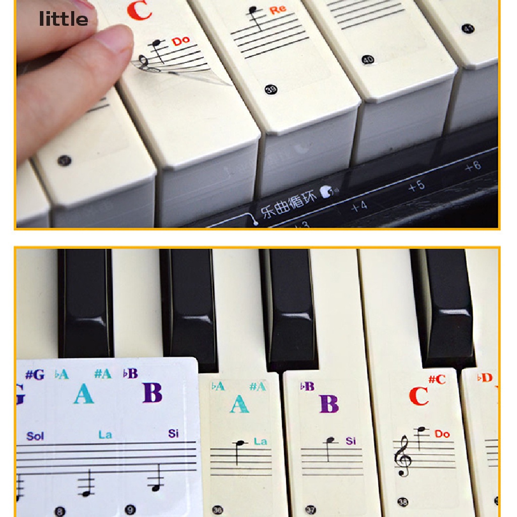 Miếng Dán Nốt Nhạc Cho Bàn Phím Đàn Piano 88 / 61 / 54 / 49 / 37 Phím Trong Suốt